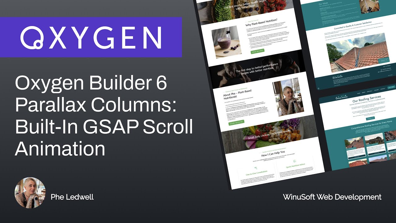 Oxygen Builder 6 Parallax Columns – Built In GSAP Scroll Animation