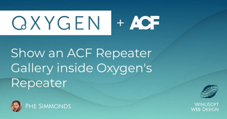 Show an ACF Repeater Gallery inside Oxygen's Repeater