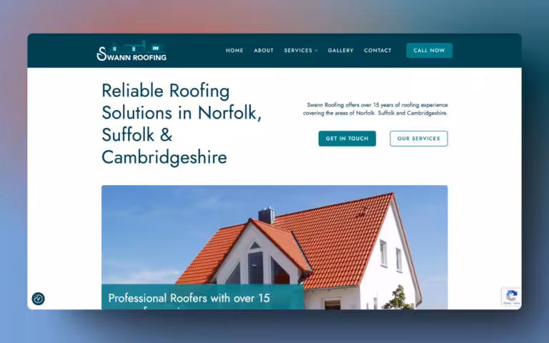 Screenshot of the Swann Roofing website, built using Breakdance Builder, and Advanced Custom Fields. - WinuSoft | Breakdance Builder Specialist & Top UK Web Development Company
