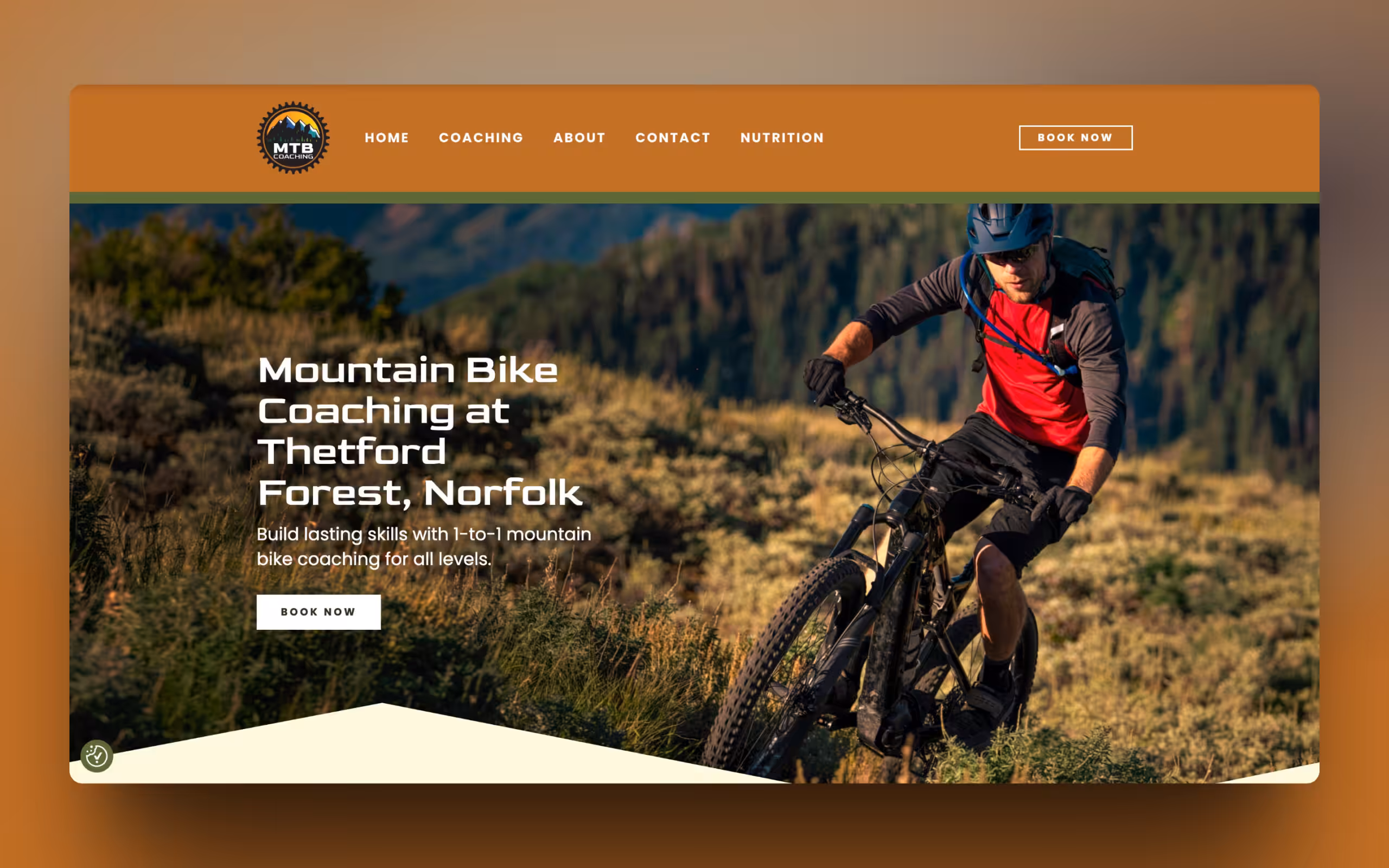Screenshot of the MTB Coaching website, built using Breakdance Builder. - WinuSoft | Breakdance Builder Developer