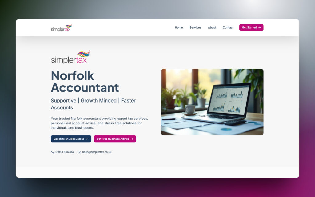 Screenshot of the SimplerTax website, built using Breakdance Builder - WinuSoft | Breakdance Builder Developer