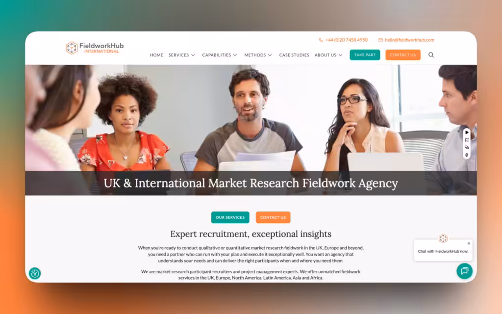 Screenshot of the FieldworkHub website, built using Oxygen Builder - WinuSoft | Oxygen Builder Developer